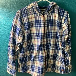 LL Bean plaid zip up flannel, xl, excellent condition.